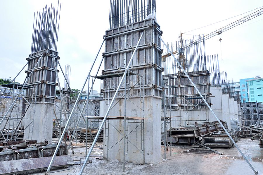 Thi công cột sàn tầng 1 - Block A