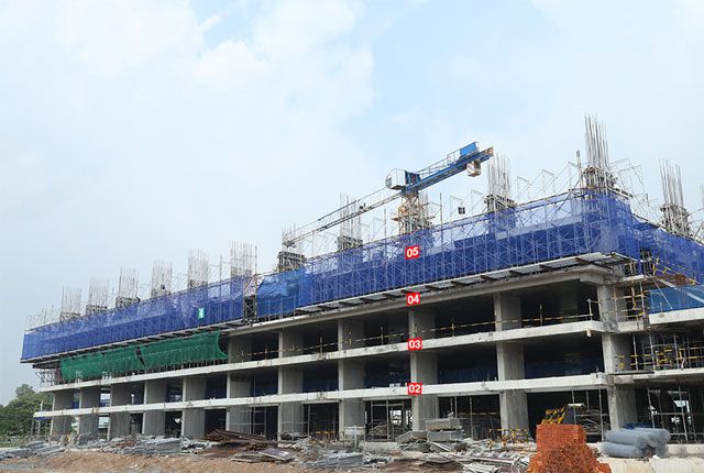 Thi công cột sàn tầng 6 block A