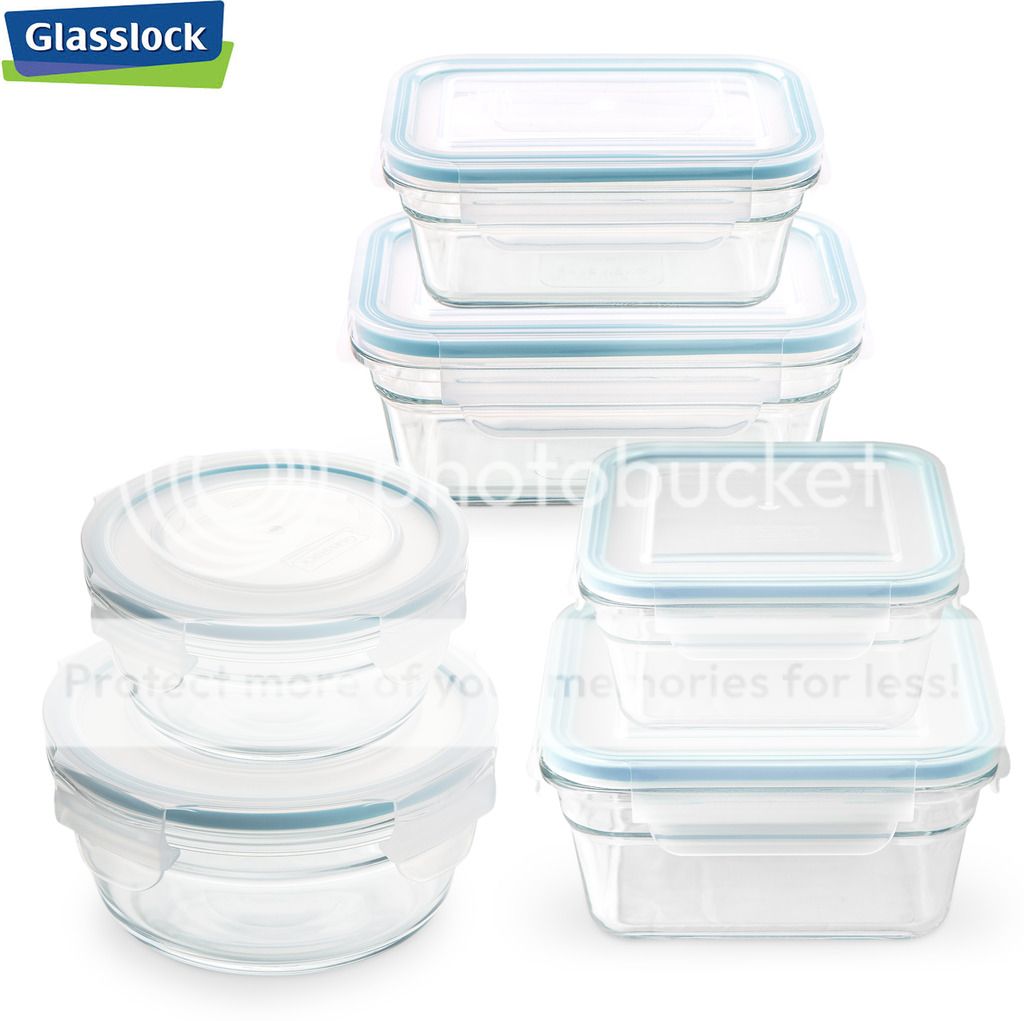 Glasslock FoodStorage Container Airtight Lids Microwave Safe 4pc Set
